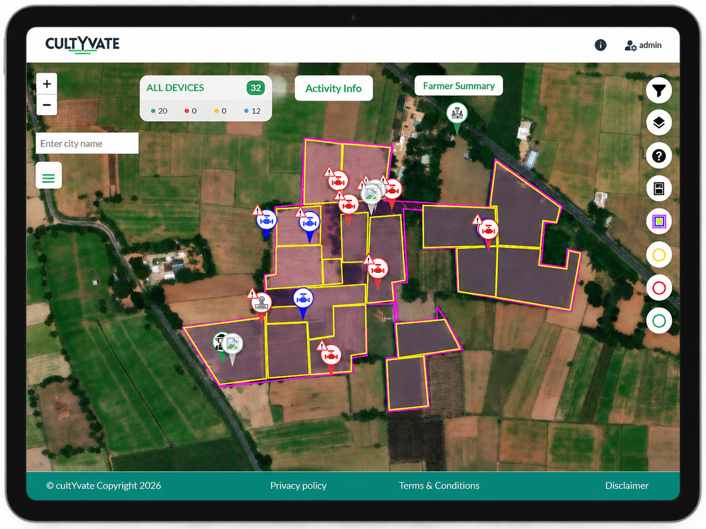 Cultyvate application interface